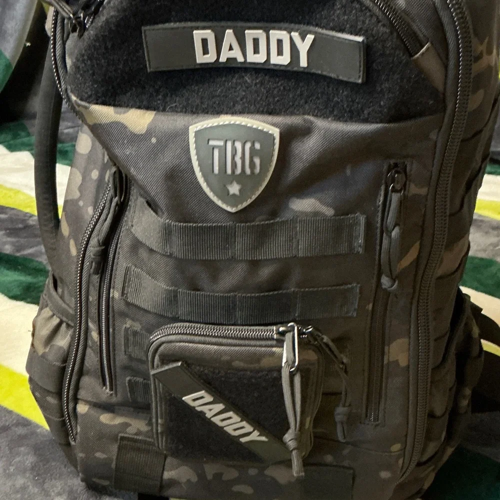 Daddy Tactical Black Camo Backpack - Durable Men's Bag NWT - Picture 3 of 16